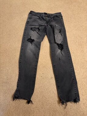 Men's Distressed Black Jeans - Skinny Straight